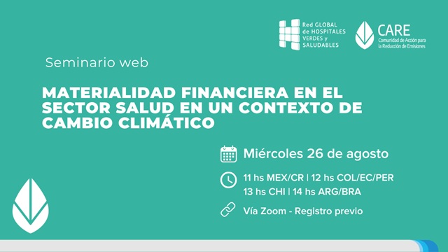 Seminario web: Materialidad financiera en el sector salud en un contexto de cambio climático