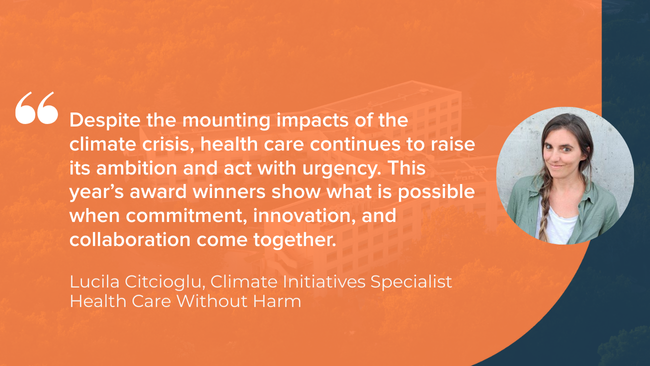 Health Care Climate Challenge 2025 awards - Lucila Citcioglu