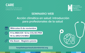 Seminario web  Acción climática en salud: introducción para profesionales de la salud